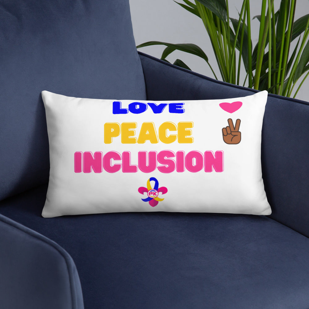 Love Peace Inclusion Basic Pillow