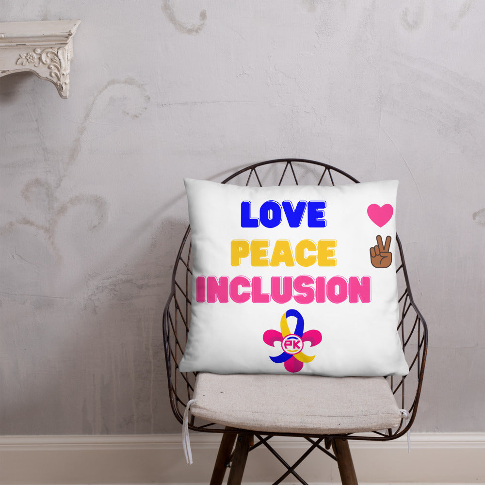 Love Peace Inclusion Basic Pillow