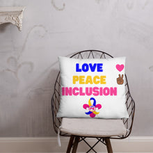 Load image into Gallery viewer, Love Peace Inclusion Basic Pillow
