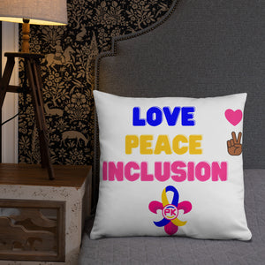 Love Peace Inclusion Basic Pillow