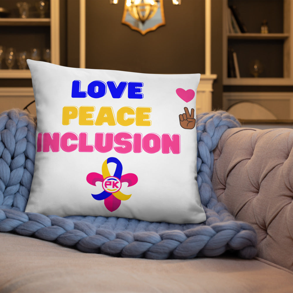 Love Peace Inclusion Basic Pillow