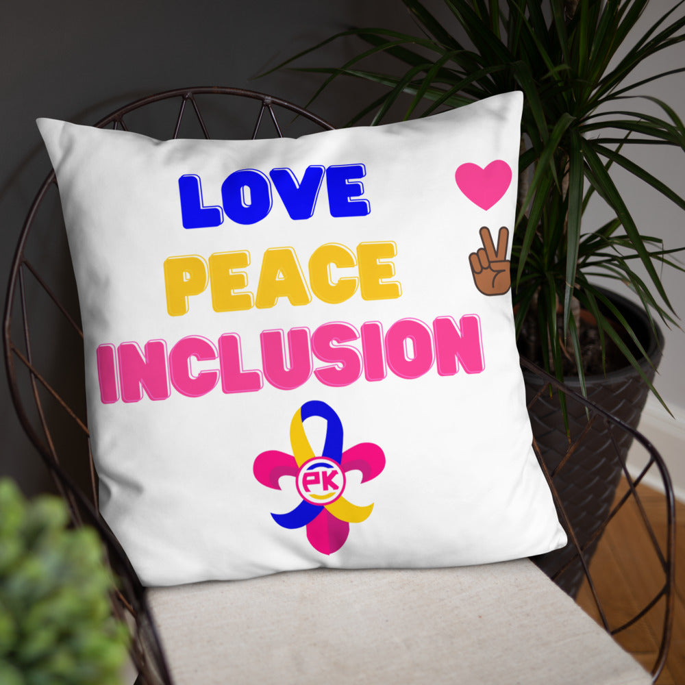 Love Peace Inclusion Basic Pillow