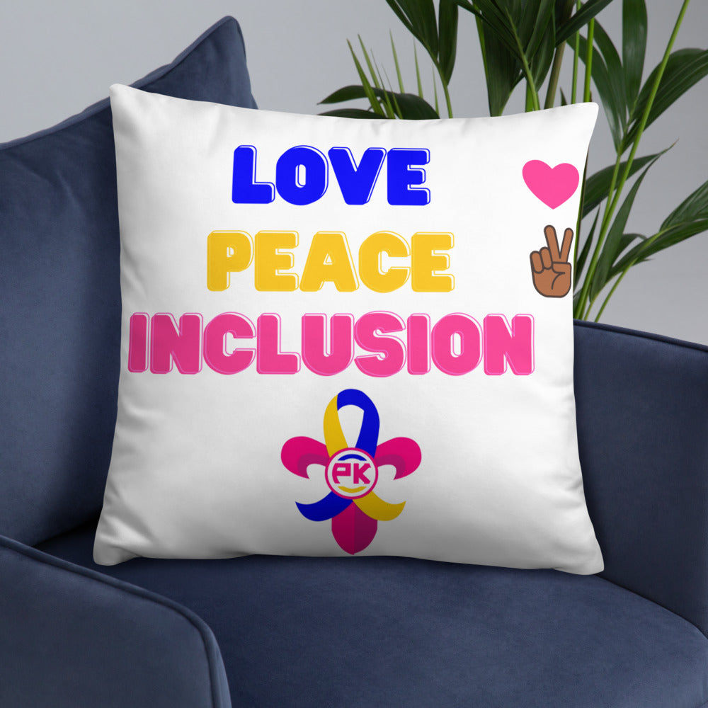 Love Peace Inclusion Basic Pillow