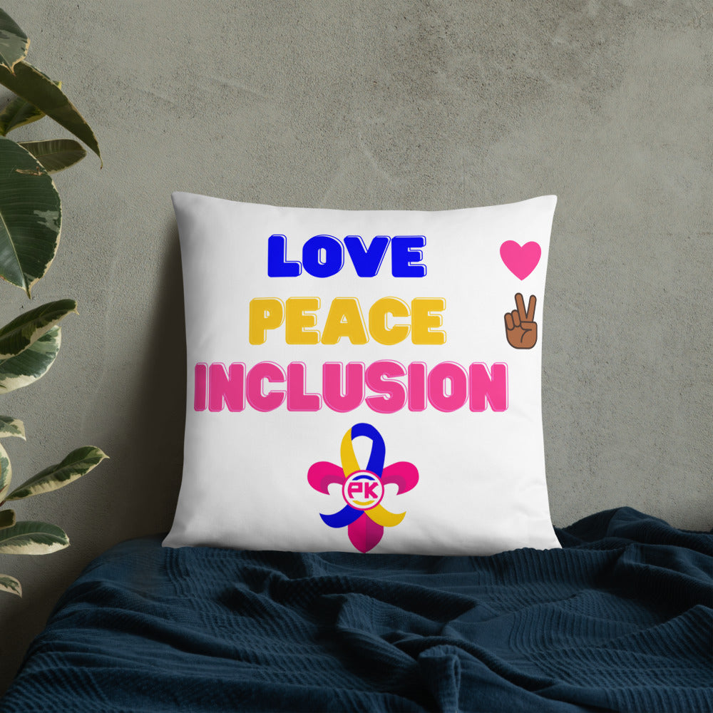 Love Peace Inclusion Basic Pillow