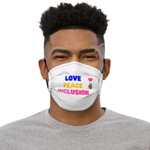 Load image into Gallery viewer, Love Peace Inclusion Face Mask
