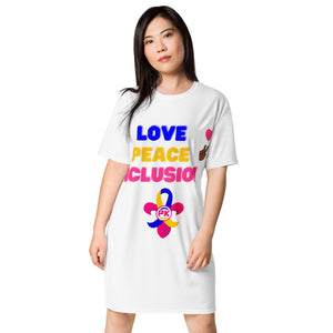 Love Peace Inclusion T-shirt Dress (Plus Size)