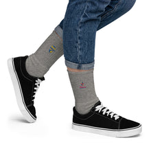 Load image into Gallery viewer, Plus 1 Means I&#39;m Awesome Embroidered socks
