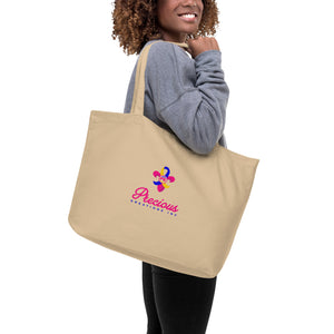 Down Syndrome Awareness Month Butterfly Large Organic Tote Bag