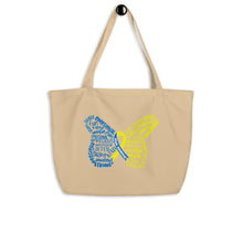 Load image into Gallery viewer, Down Syndrome Awareness Month Butterfly Large Organic Tote Bag
