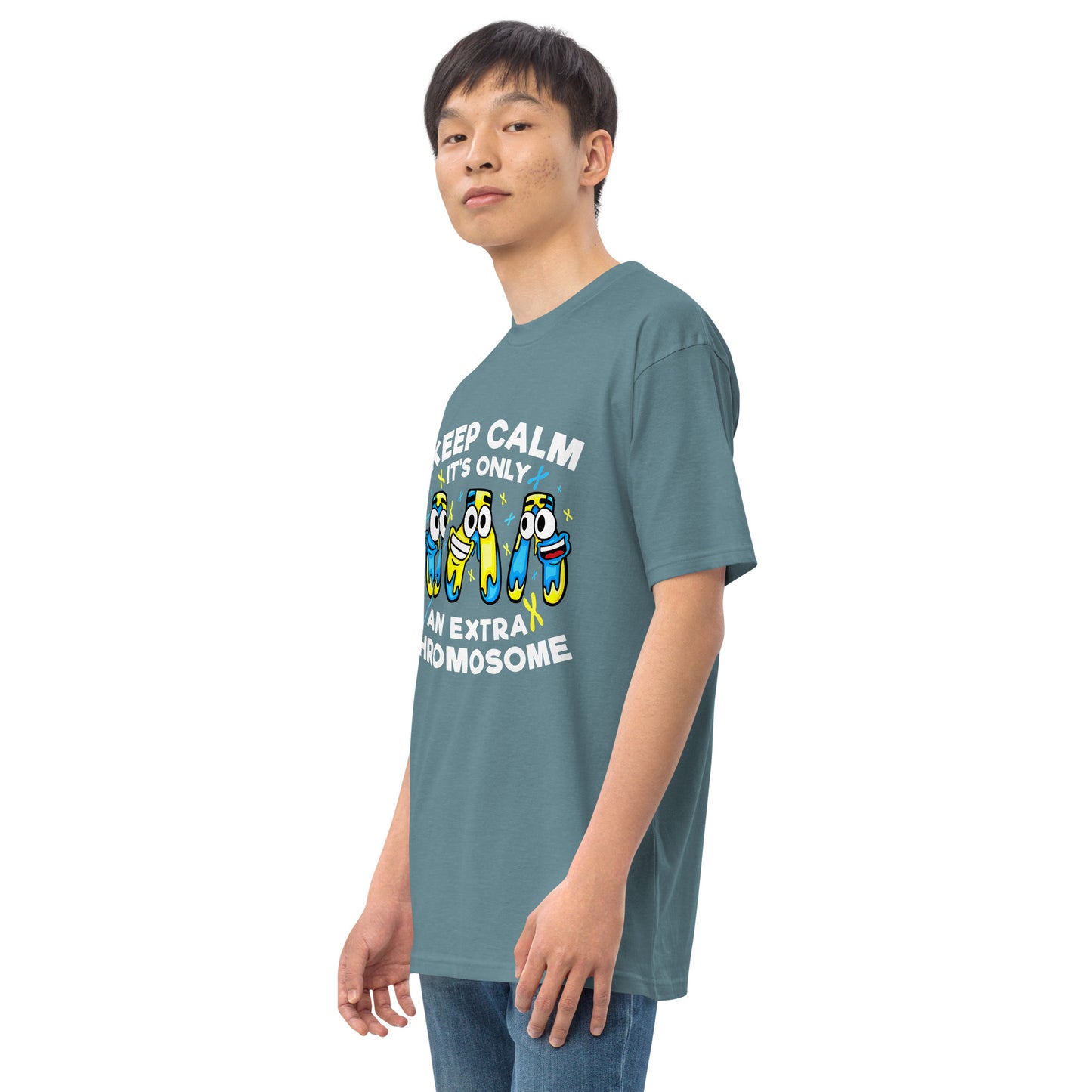 Keep Calm It's Only Extra Chromosome Men’s Premium Heavyweight Tee