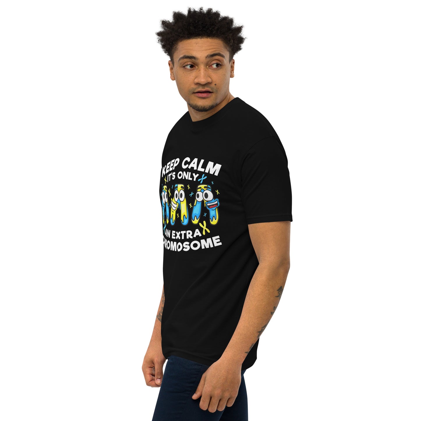 Keep Calm It's Only Extra Chromosome Men’s Premium Heavyweight Tee