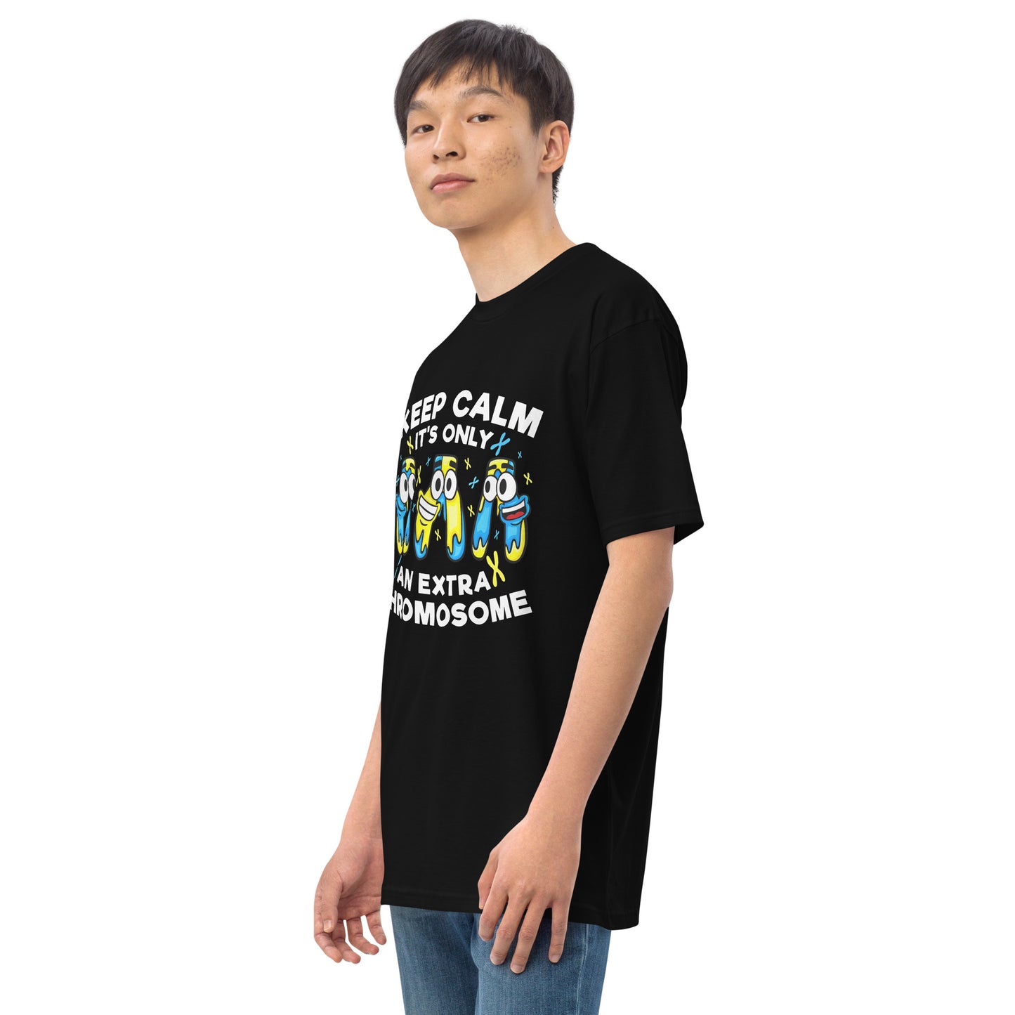 Keep Calm It's Only Extra Chromosome Men’s Premium Heavyweight Tee