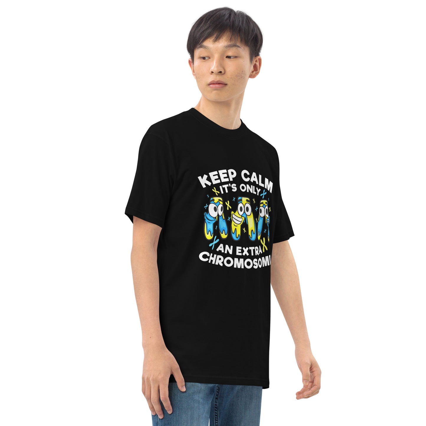 Keep Calm It's Only Extra Chromosome Men’s Premium Heavyweight Tee