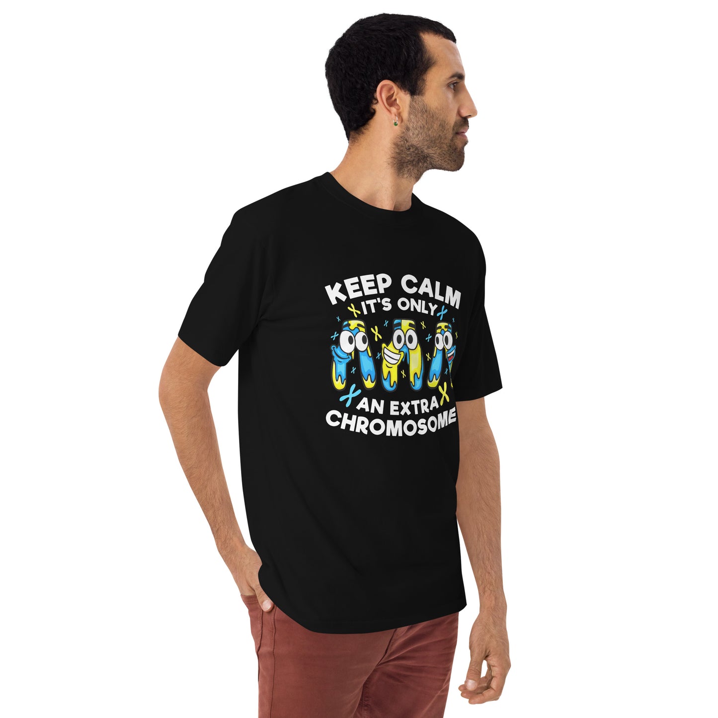 Keep Calm It's Only Extra Chromosome Men’s Premium Heavyweight Tee