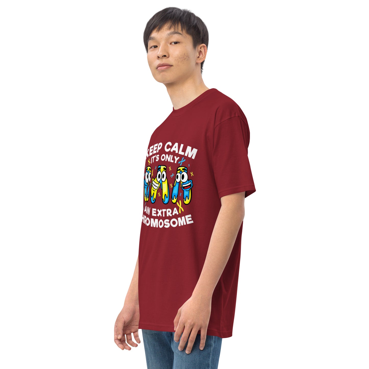 Keep Calm It's Only Extra Chromosome Men’s Premium Heavyweight Tee