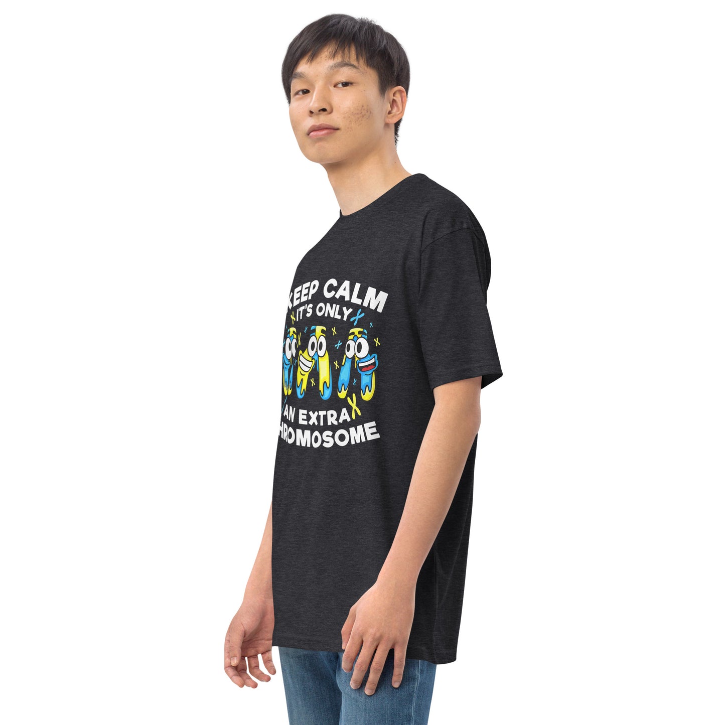 Keep Calm It's Only Extra Chromosome Men’s Premium Heavyweight Tee