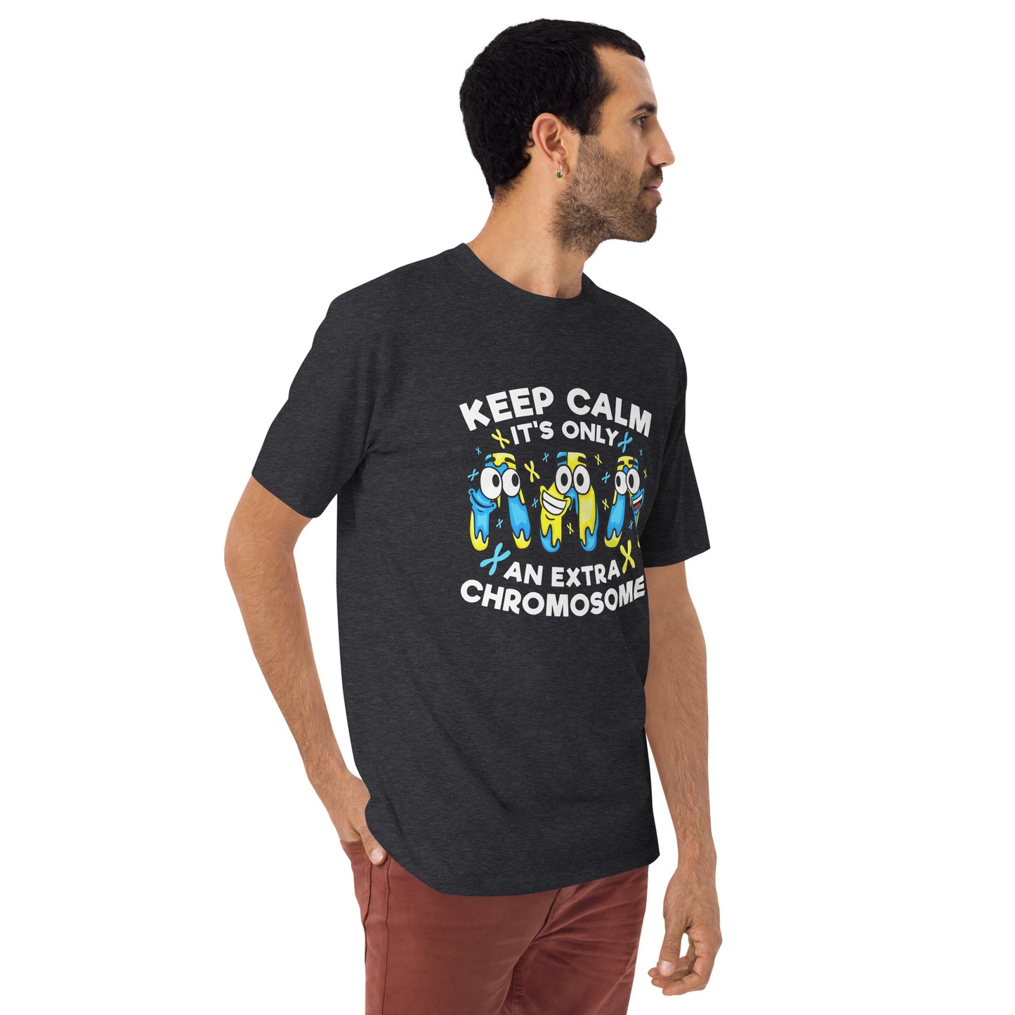 Keep Calm It's Only Extra Chromosome Men’s Premium Heavyweight Tee