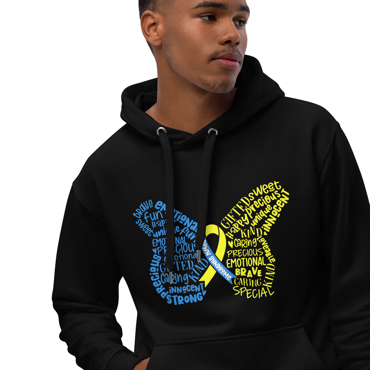 Down Syndrome Awareness Month Butterfly Premium Eco Hoodie