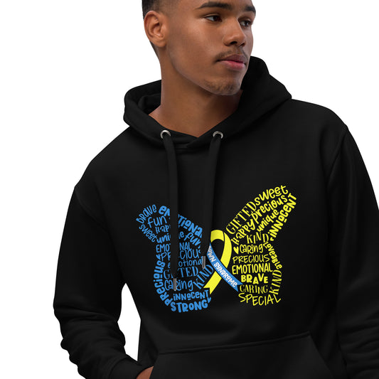 Down Syndrome Awareness Month Butterfly Premium Eco Hoodie