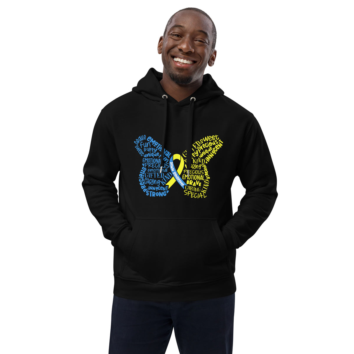 Down Syndrome Awareness Month Butterfly Premium Eco Hoodie