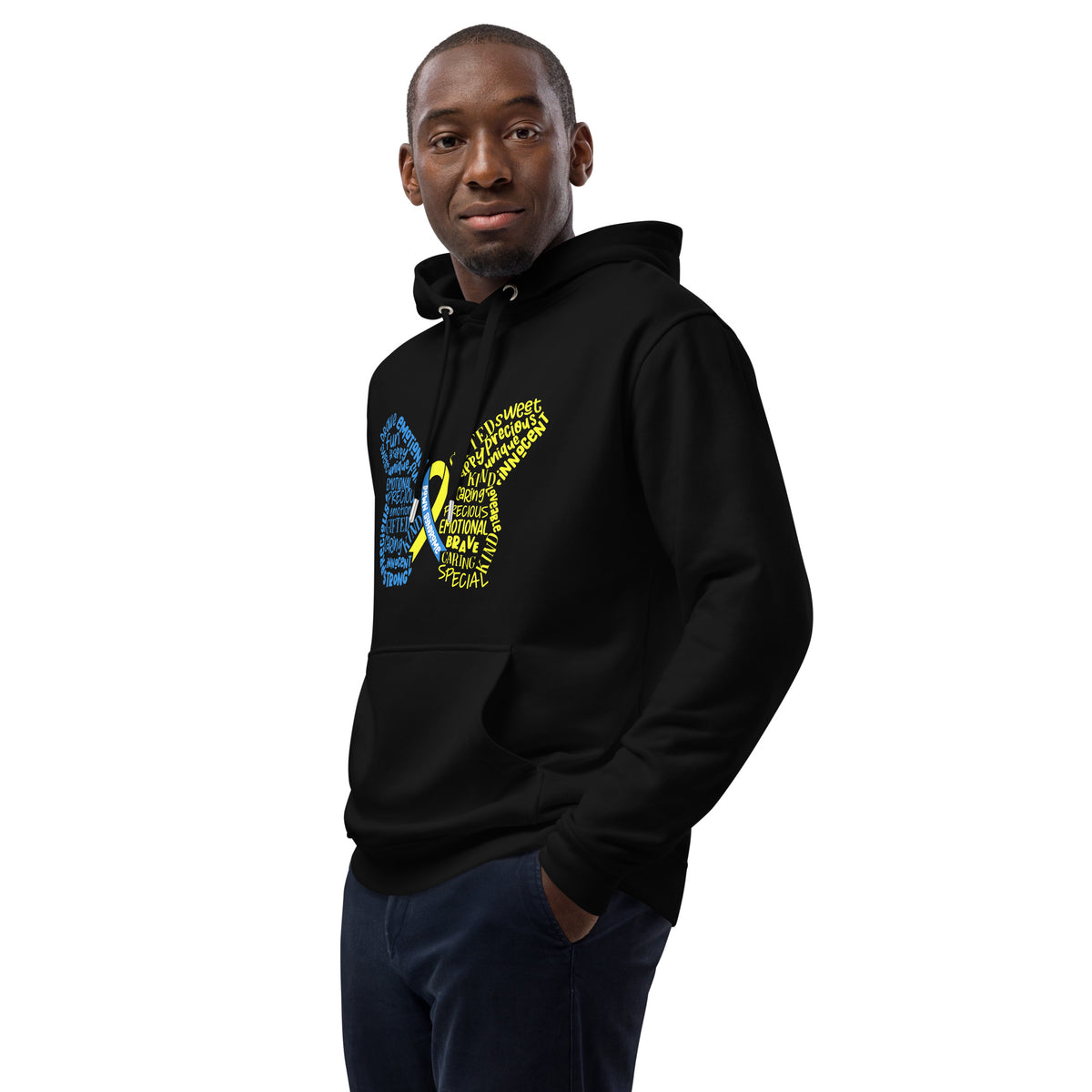 Down Syndrome Awareness Month Butterfly Premium Eco Hoodie