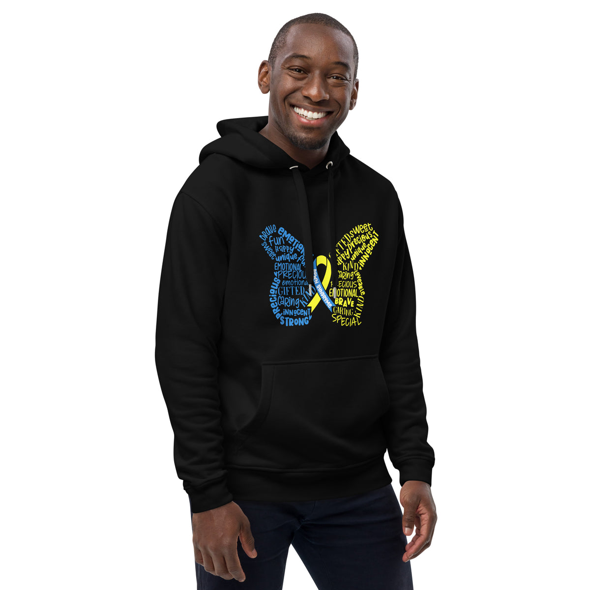 Down Syndrome Awareness Month Butterfly Premium Eco Hoodie