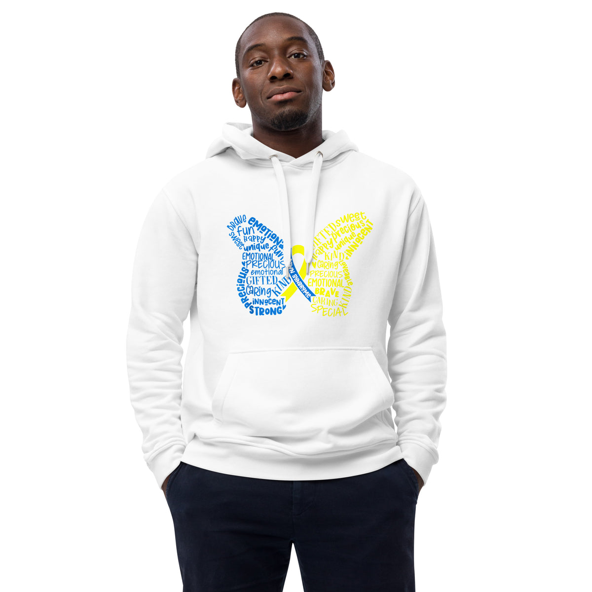 Down Syndrome Awareness Month Butterfly Premium Eco Hoodie
