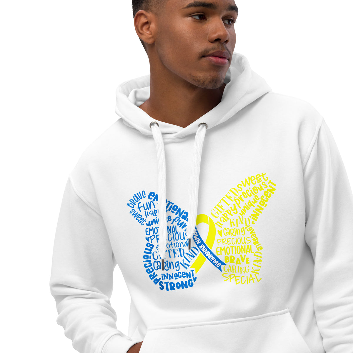 Down Syndrome Awareness Month Butterfly Premium Eco Hoodie