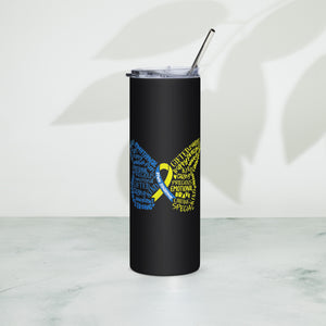 Down Syndrome Awareness Month Butterfly Stainless Steel Tumbler
