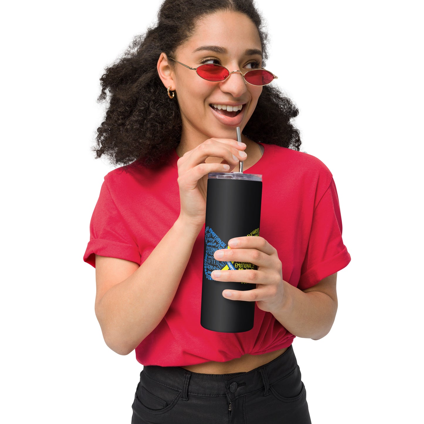 Down Syndrome Awareness Month Butterfly Stainless Steel Tumbler