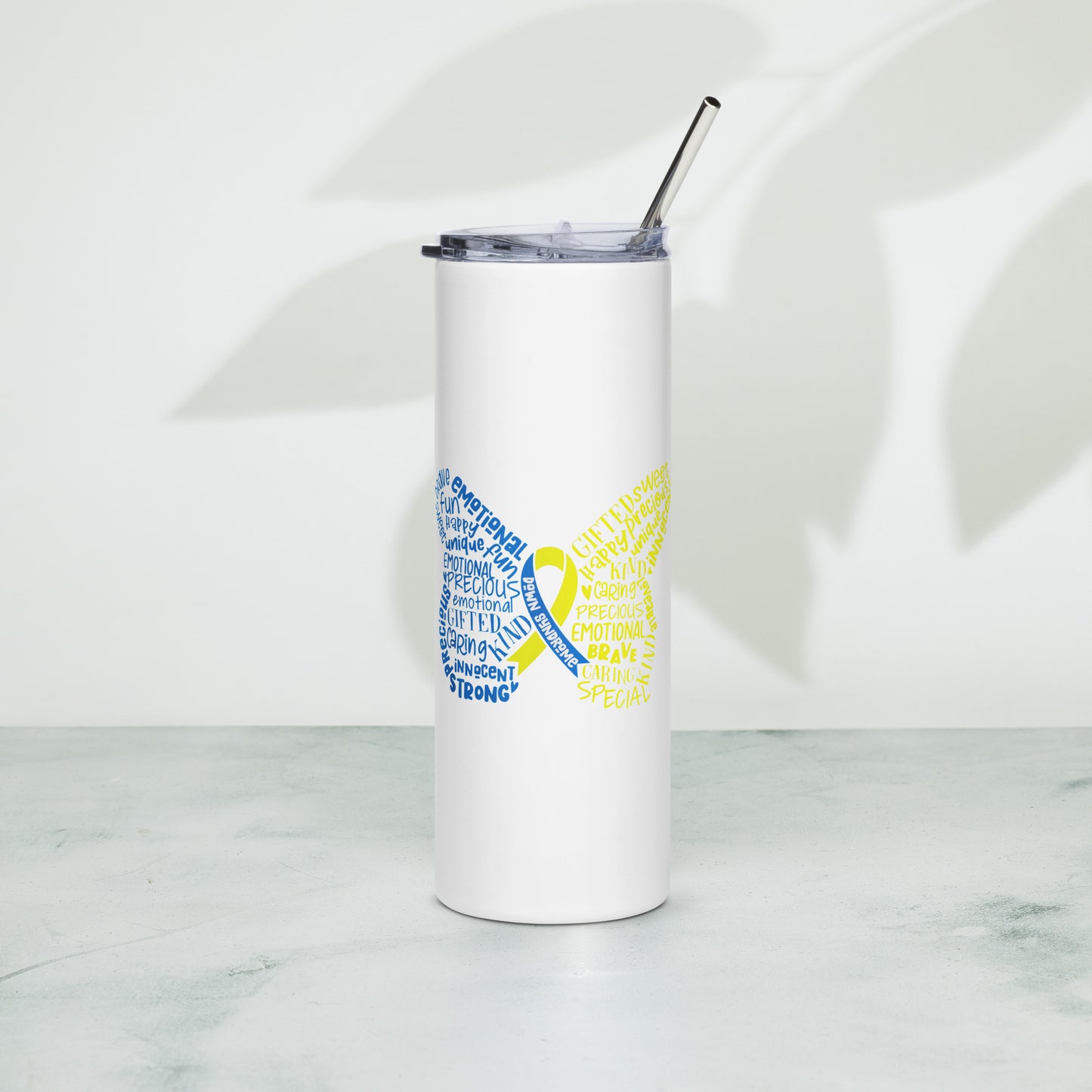Down Syndrome Awareness Month Butterfly Stainless Steel Tumbler