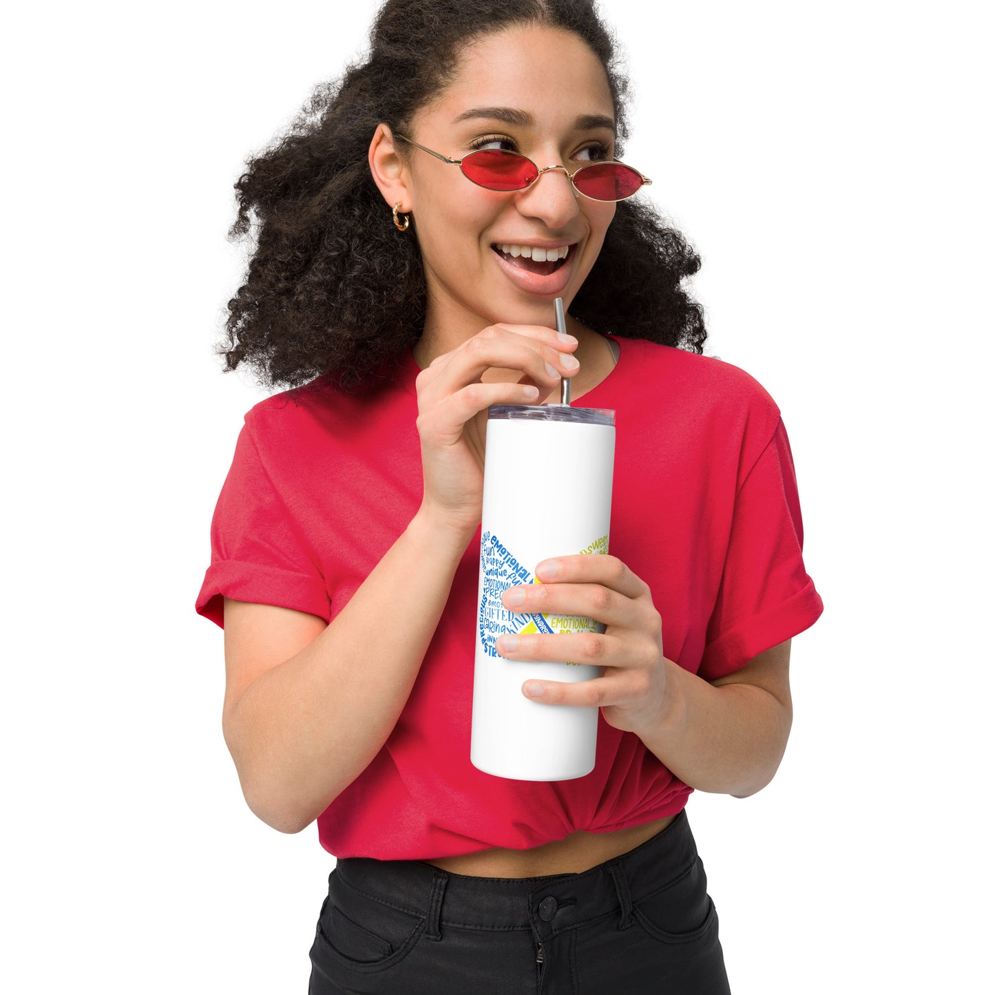 Down Syndrome Awareness Month Butterfly Stainless Steel Tumbler