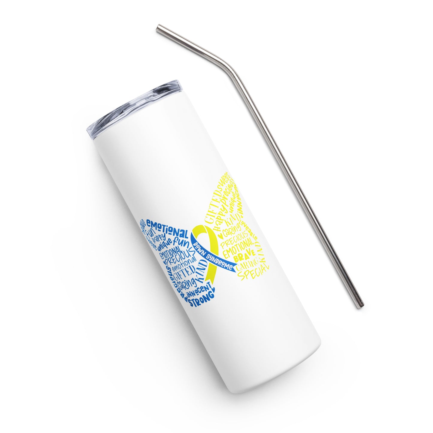 Down Syndrome Awareness Month Butterfly Stainless Steel Tumbler