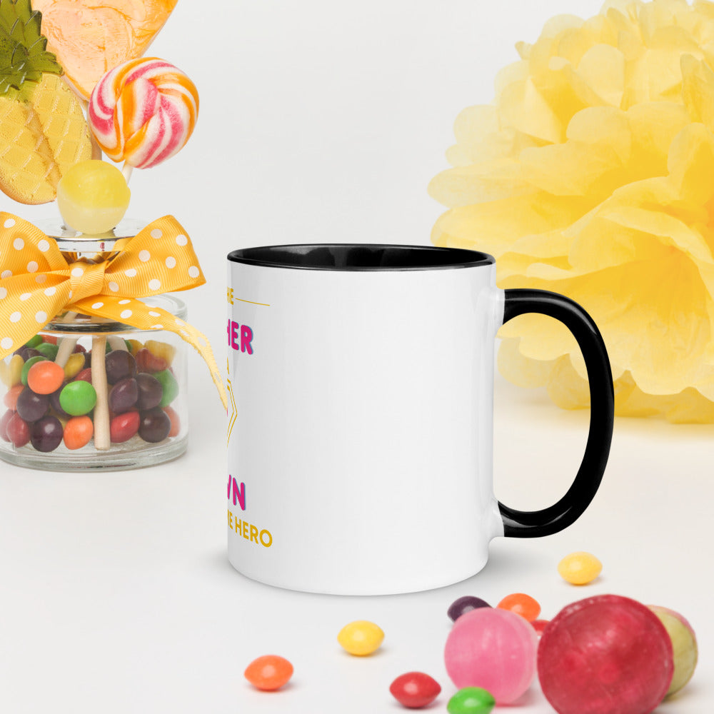 I'm the FATHER of a Down Syndrome Hero Mug with Color Inside