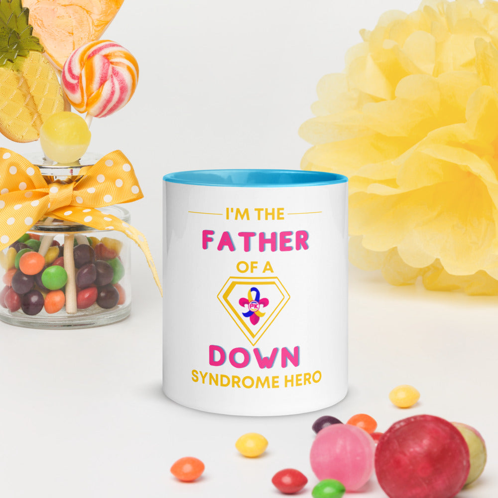 I'm the FATHER of a Down Syndrome Hero Mug with Color Inside