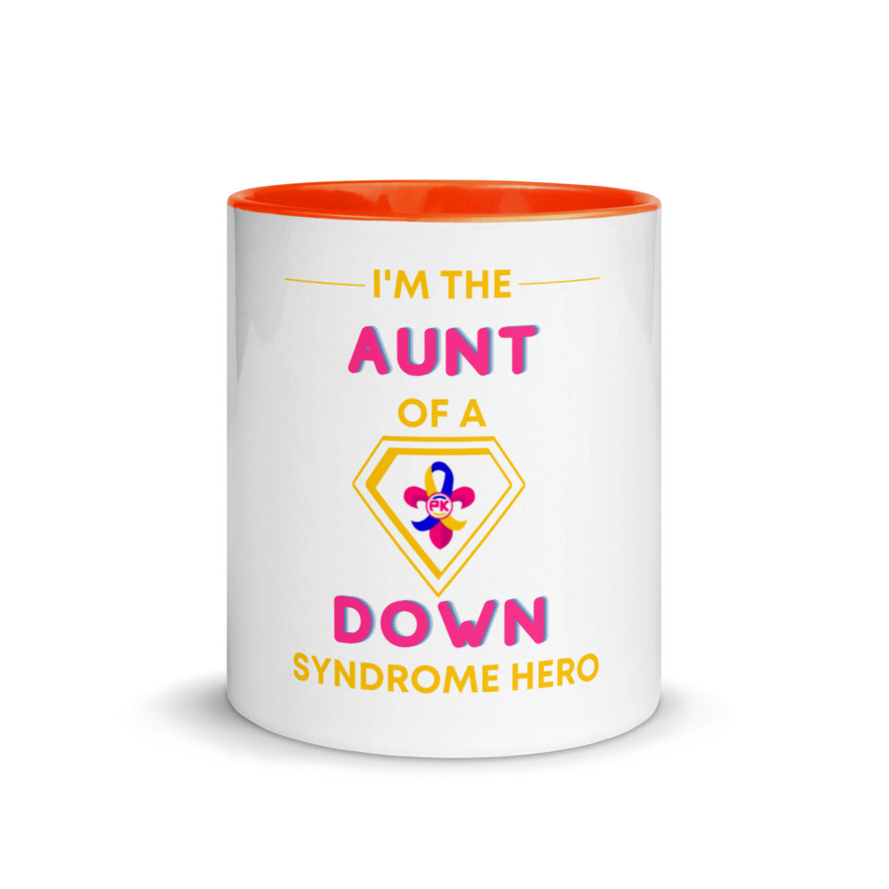 I'm the AUNT of a Down Syndrome Hero Mug with Color Inside