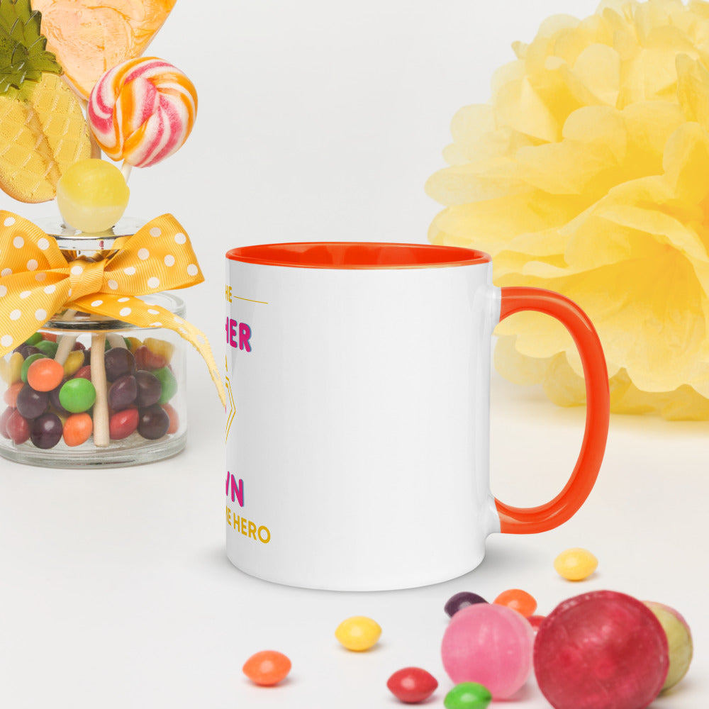 I'm the FATHER of a Down Syndrome Hero Mug with Color Inside