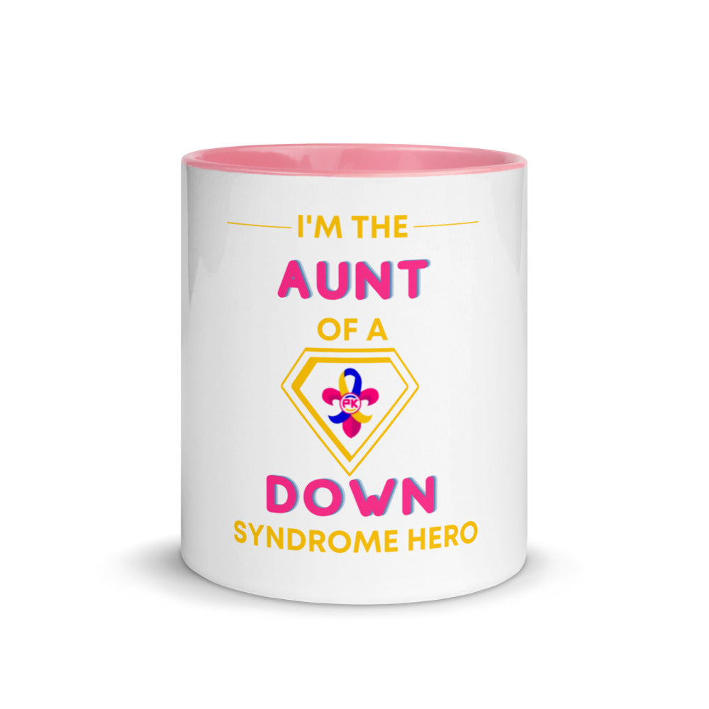I'm the AUNT of a Down Syndrome Hero Mug with Color Inside
