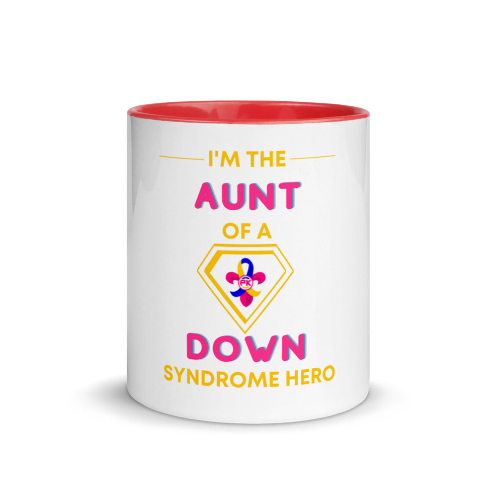 I'm the AUNT of a Down Syndrome Hero Mug with Color Inside