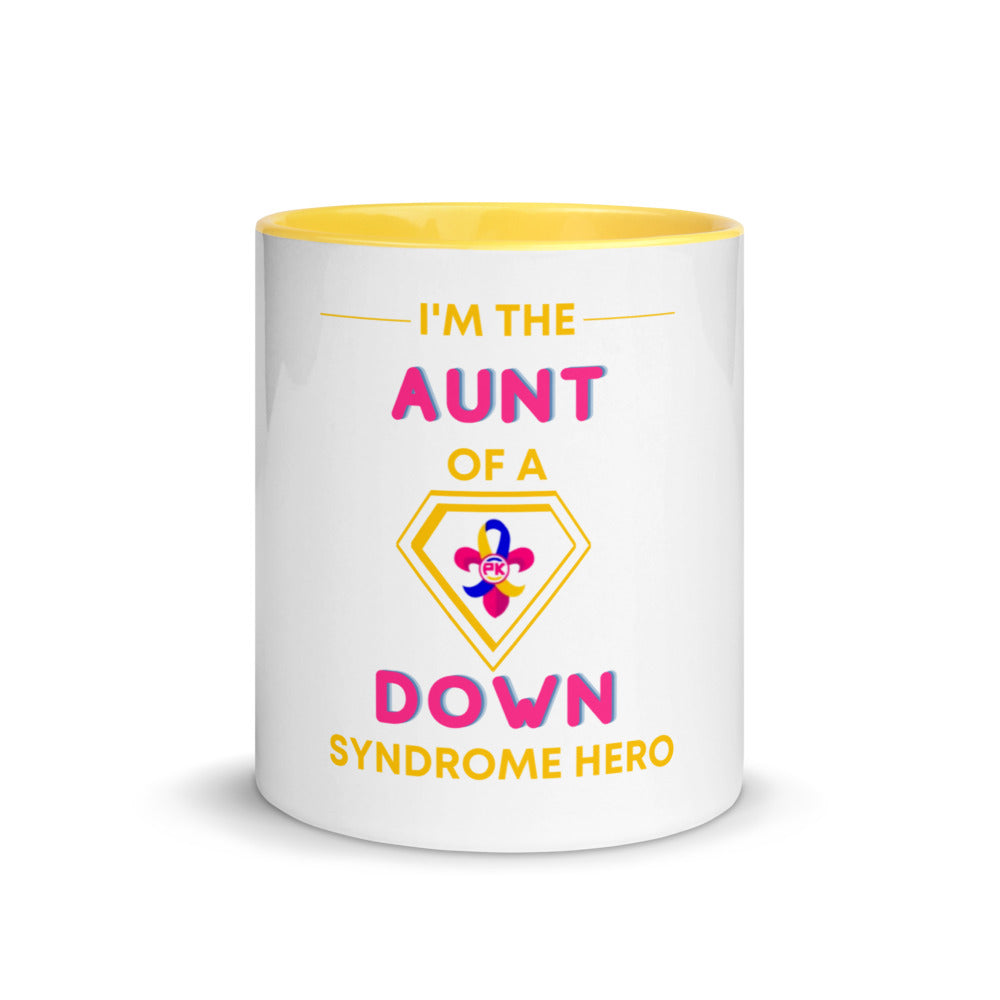 I'm the AUNT of a Down Syndrome Hero Mug with Color Inside