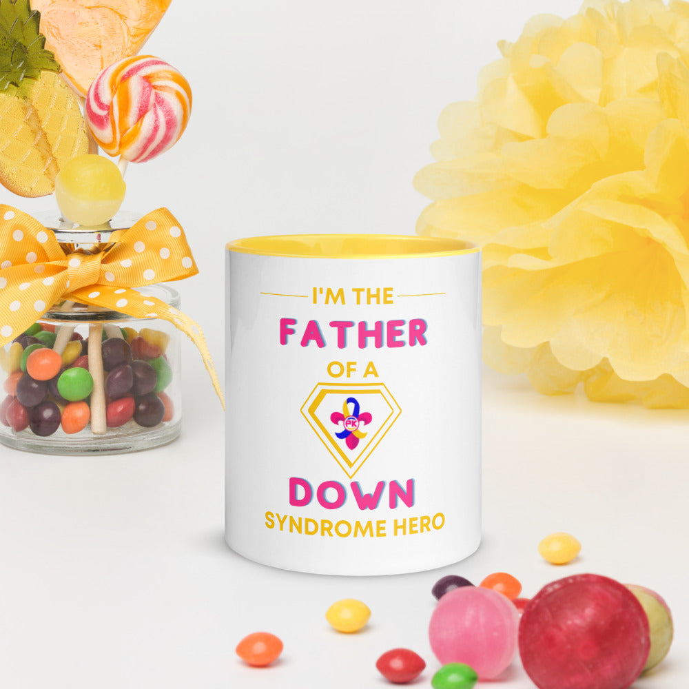 I'm the FATHER of a Down Syndrome Hero Mug with Color Inside