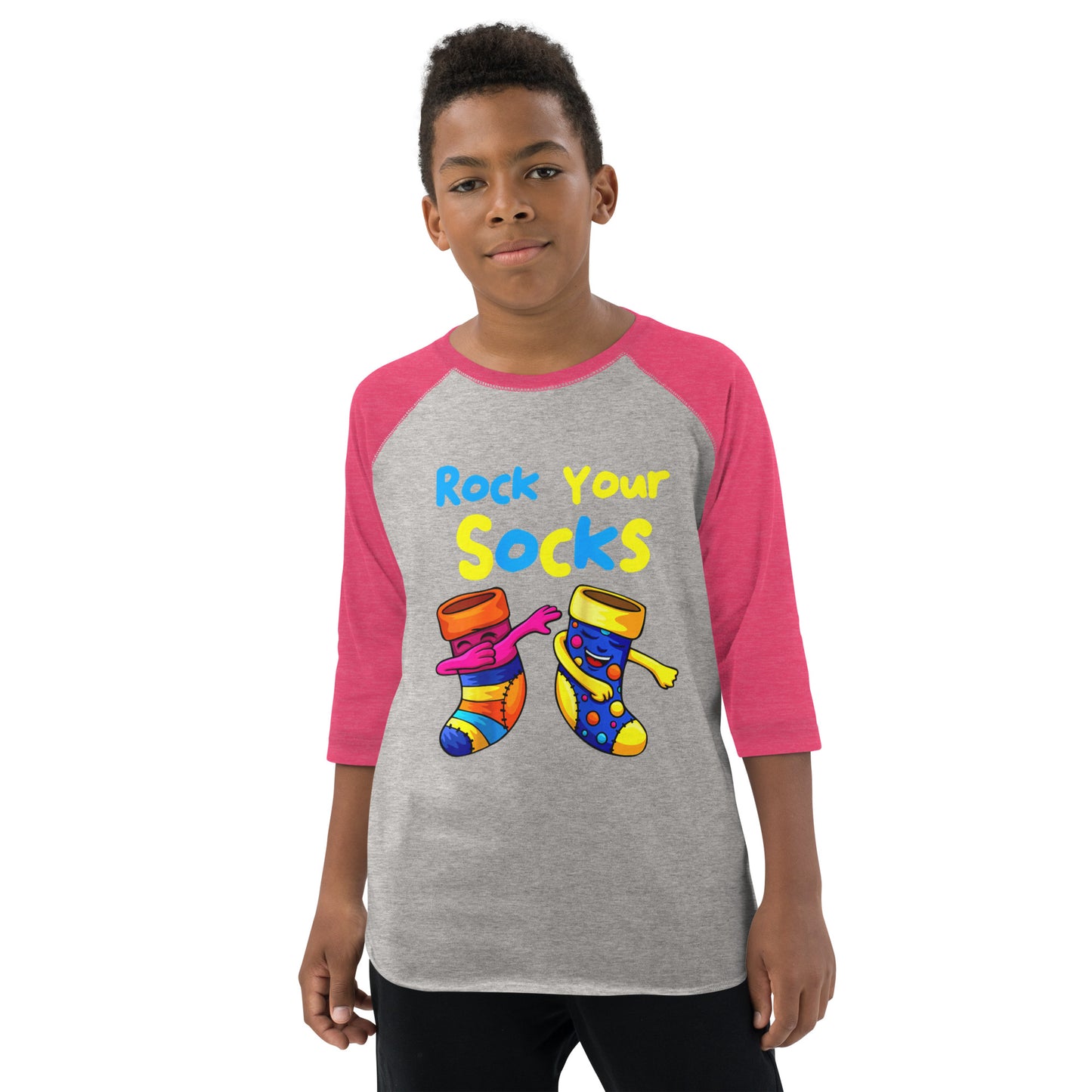 Rock Your Socks Youth Baseball Shirt (Unisex)