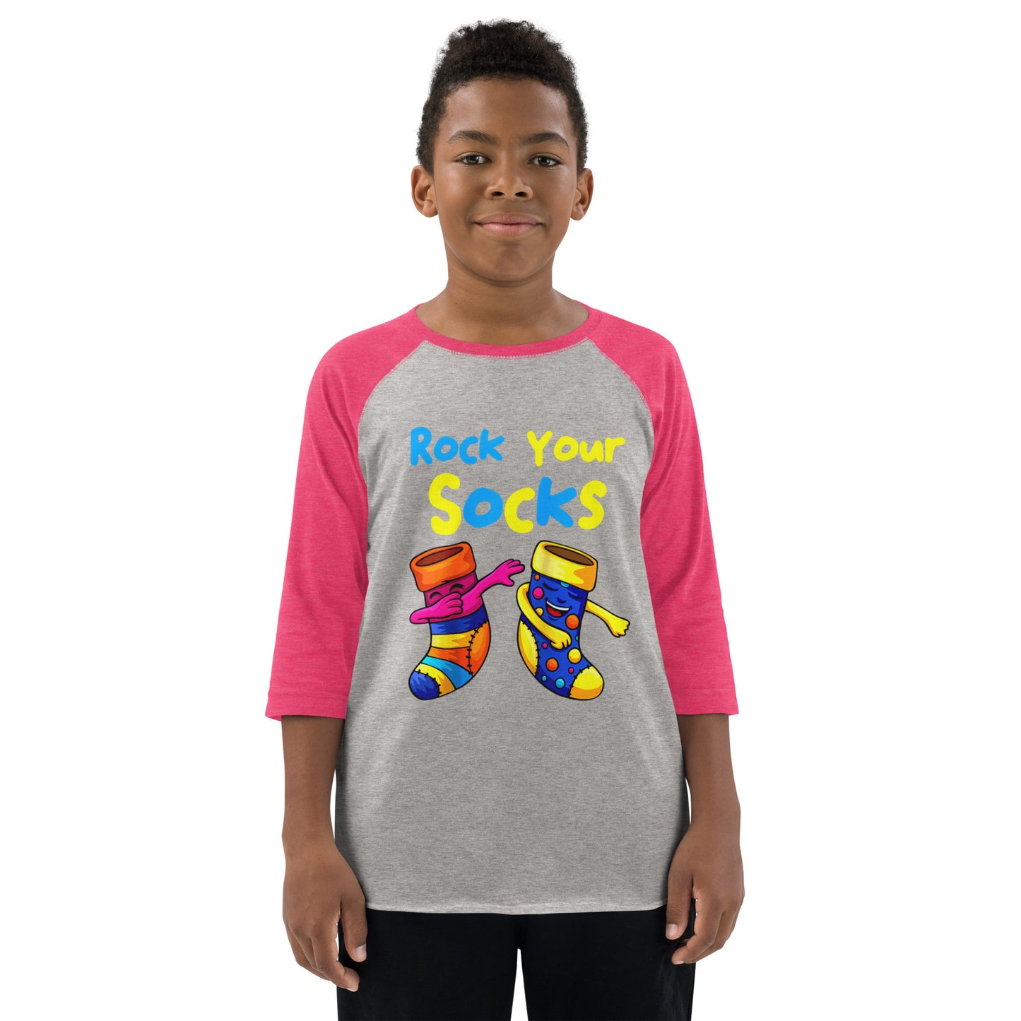 Rock Your Socks Youth Baseball Shirt (Unisex)