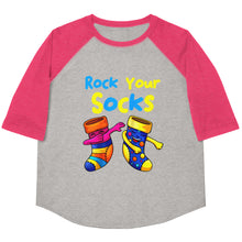 Load image into Gallery viewer, Rock Your Socks Youth Baseball Shirt (Unisex)
