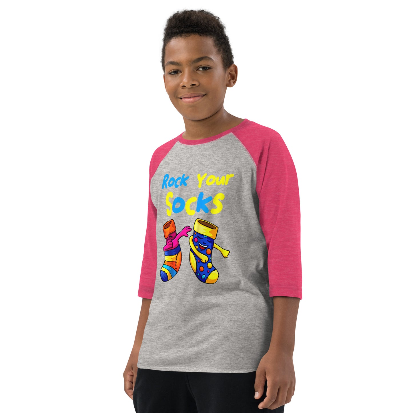 Rock Your Socks Youth Baseball Shirt (Unisex)
