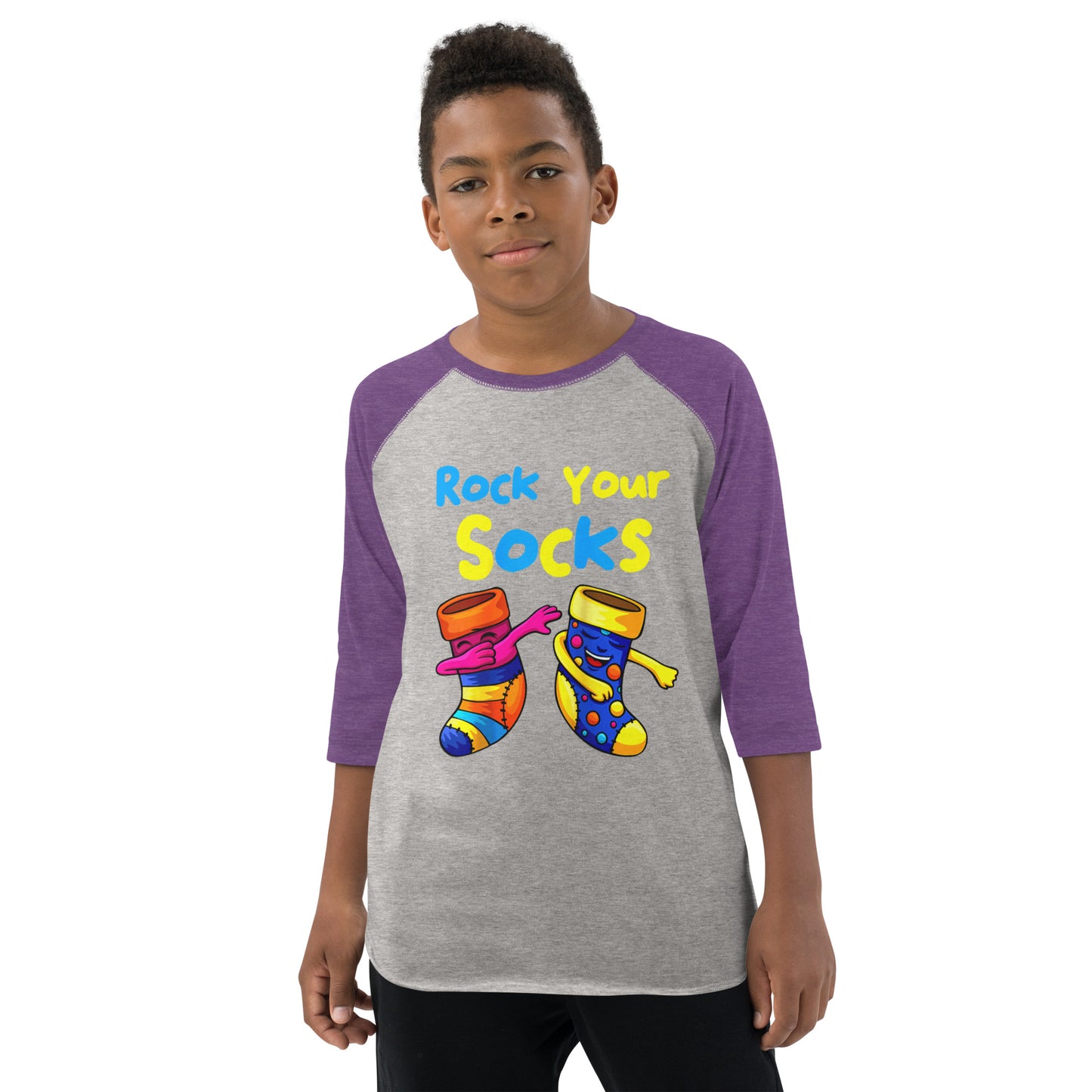 Rock Your Socks Youth Baseball Shirt (Unisex)