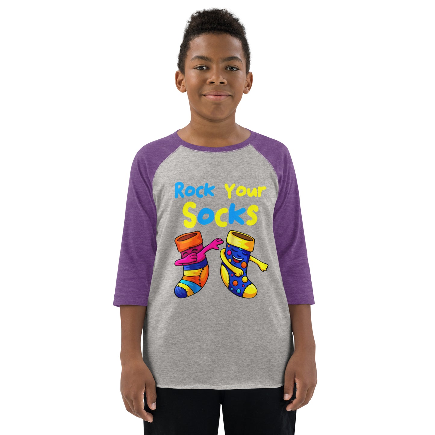 Rock Your Socks Youth Baseball Shirt (Unisex)