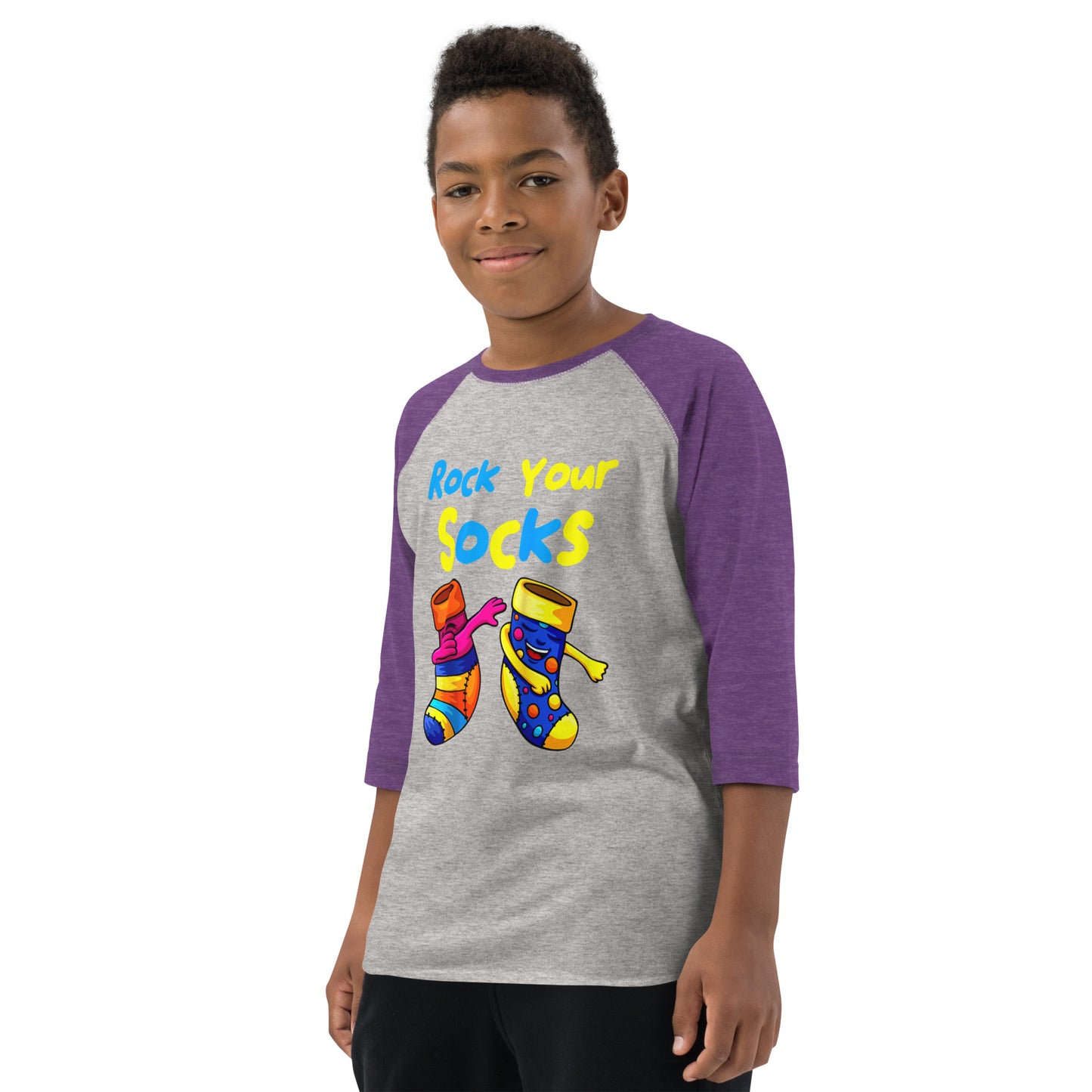 Rock Your Socks Youth Baseball Shirt (Unisex)
