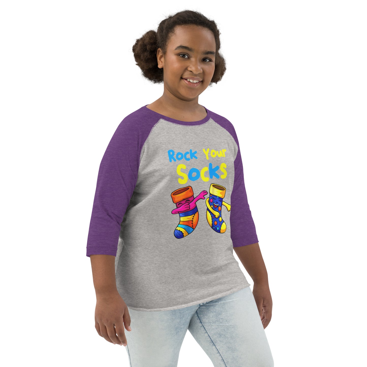 Rock Your Socks Youth Baseball Shirt (Unisex)