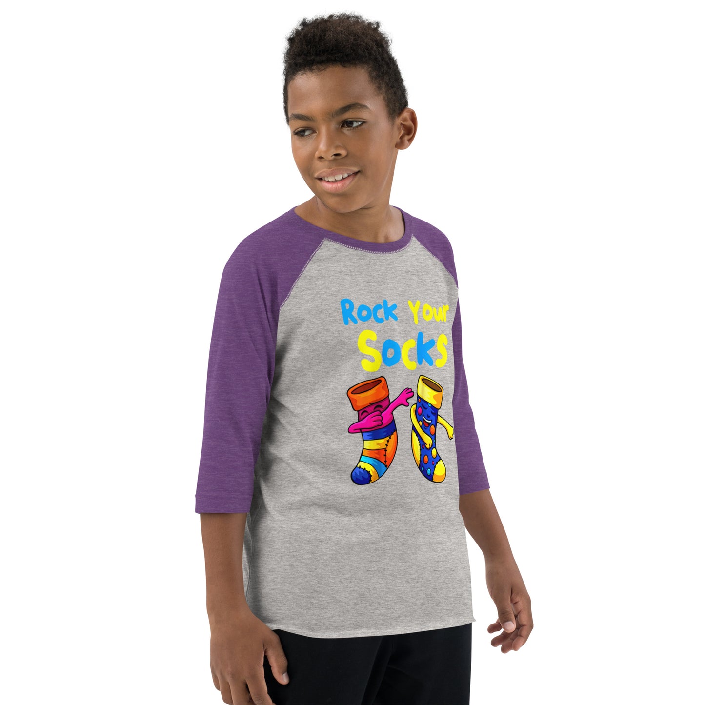 Rock Your Socks Youth Baseball Shirt (Unisex)
